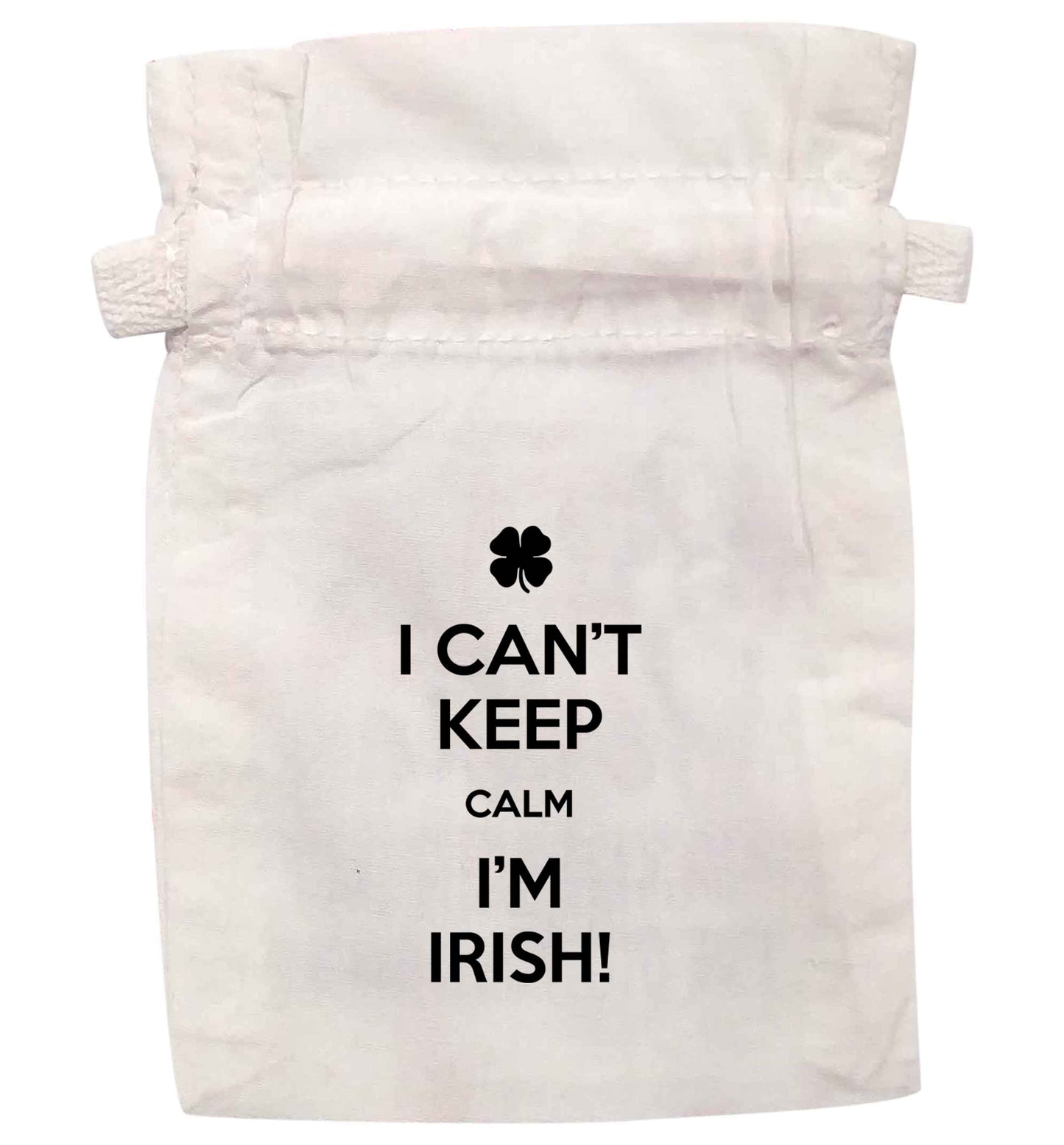 I can't keep calm I'm Irish | XS - L | Pouch / Drawstring bag / Sack | Organic Cotton | Bulk discounts available!