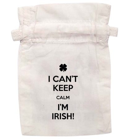 I can't keep calm I'm Irish | XS - L | Pouch / Drawstring bag / Sack | Organic Cotton | Bulk discounts available!