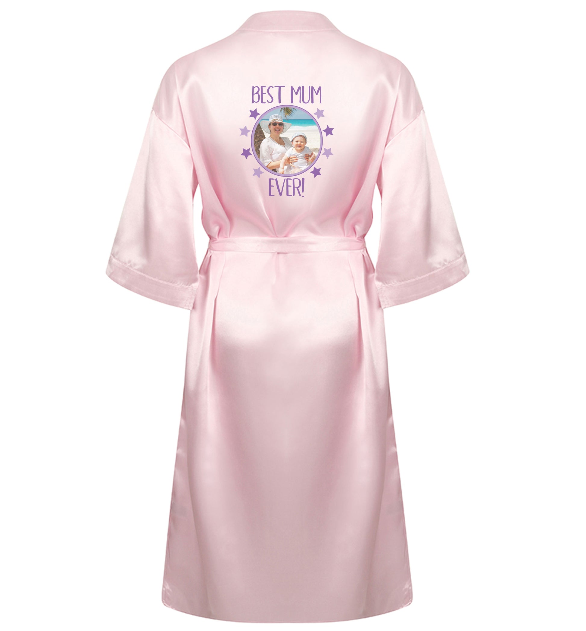 Personalised gift for mother's day use your own photo! Best mum ever! XL/XXL pink  ladies dressing gown size 16/18