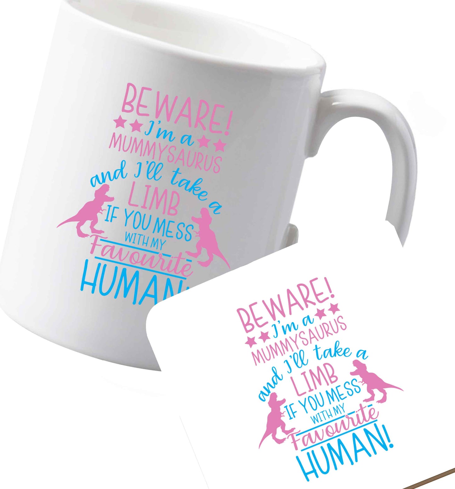 10 oz Ceramic mug and coaster Favourite Type Pan Pancake both sides