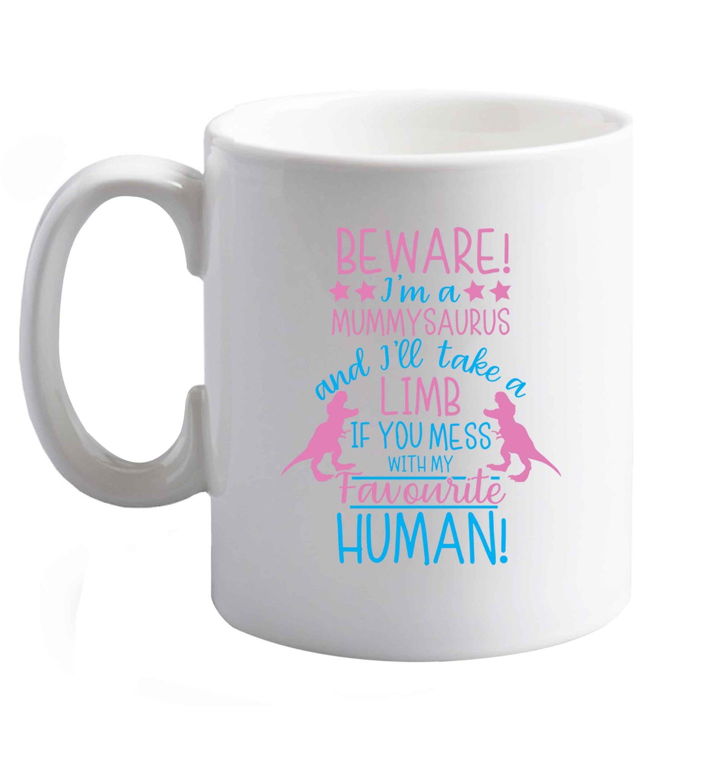 10 oz Favourite Type Pan Pancake ceramic mug right handed