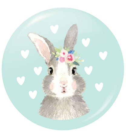 Gorgeous watercolour print for any bunny lover! Perfect for Easter and spring!  Watercolour bunny rabbit small 25mm Pin badge