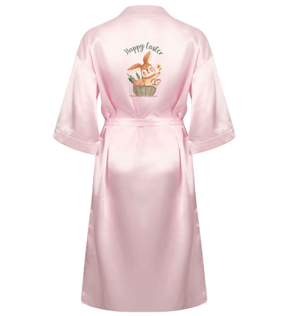 Gorgeous watercolour print for any bunny lover! Perfect for Easter and spring!  Happy Easter watercolour XL/XXL pink  ladies dressing gown size 16/18