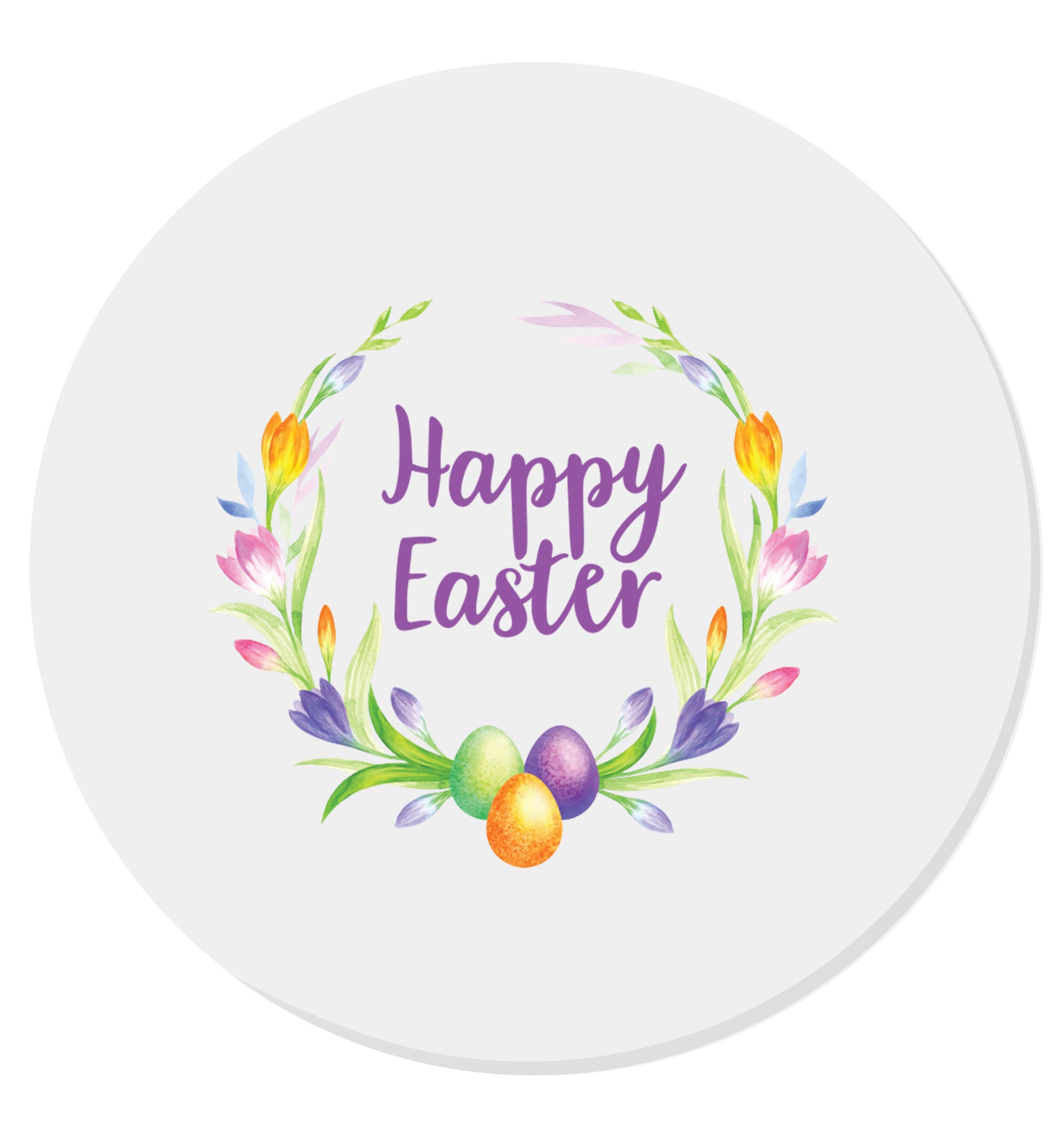 Gorgeous watercolour print for any bunny lover! Perfect for Easter and spring!  Happy Easter floral wreath | Magnet