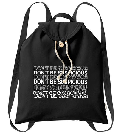 Viral funny memes! Designs for the gen z generation!  organic cotton backpack tote with wooden buttons in black