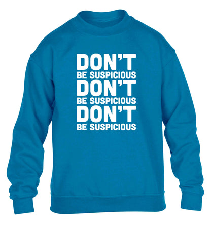 Gen Z funny viral meme  children's blue sweater 12-13 Years