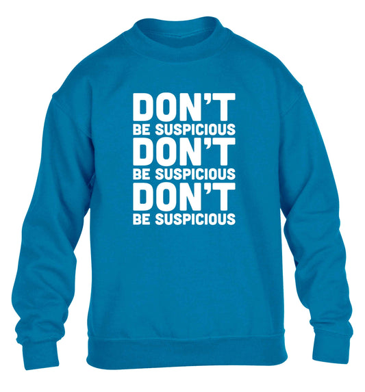 Gen Z funny viral meme  children's blue sweater 12-13 Years