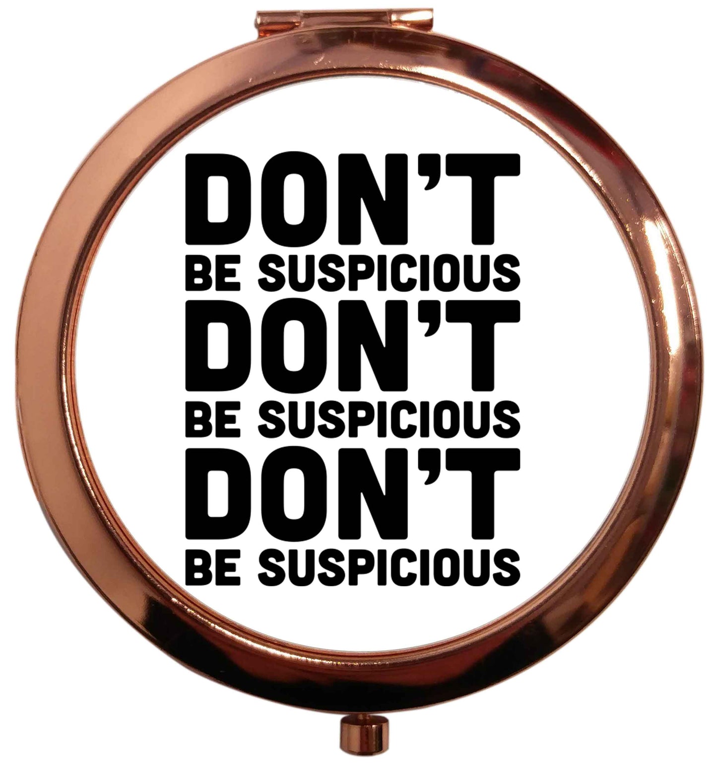 Gen Z funny viral meme  rose gold circle pocket mirror