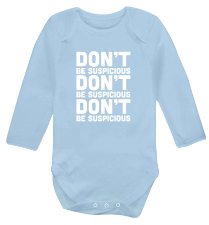 Gen Z funny viral meme  baby vest long sleeved pale blue 6-12 months