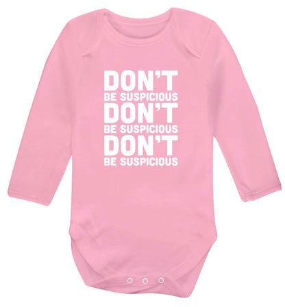 Gen Z funny viral meme  baby vest long sleeved pale pink 6-12 months