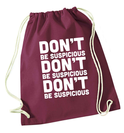 Gen Z funny viral meme  maroon drawstring bag