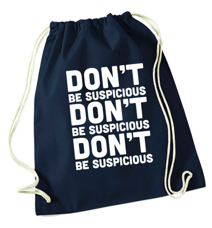 Gen Z funny viral meme  navy drawstring bag