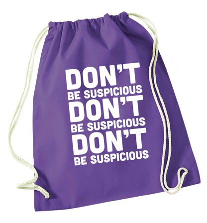 Gen Z funny viral meme  purple drawstring bag