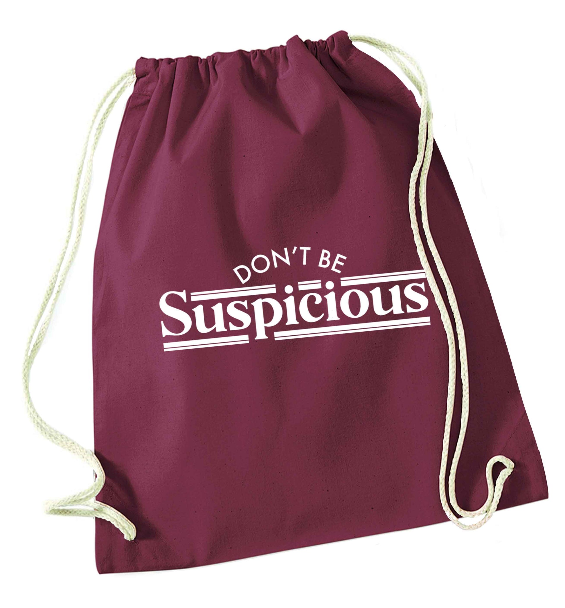 Gen Z funny viral meme  maroon drawstring bag