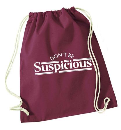 Gen Z funny viral meme  maroon drawstring bag