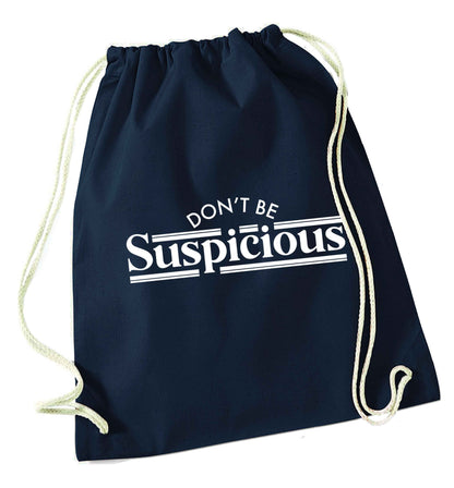 Gen Z funny viral meme  navy drawstring bag