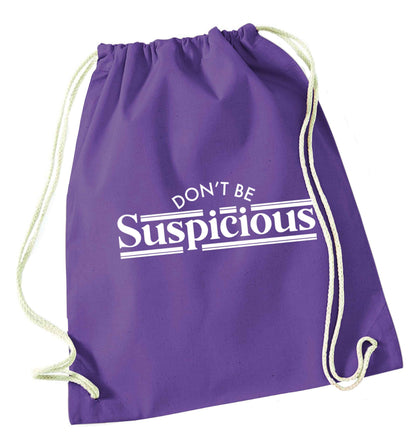 Gen Z funny viral meme  purple drawstring bag