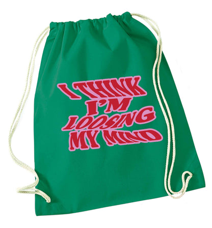 Gen Z funny viral meme  green drawstring bag