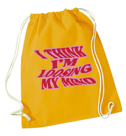 Gen Z funny viral meme  mustard drawstring bag