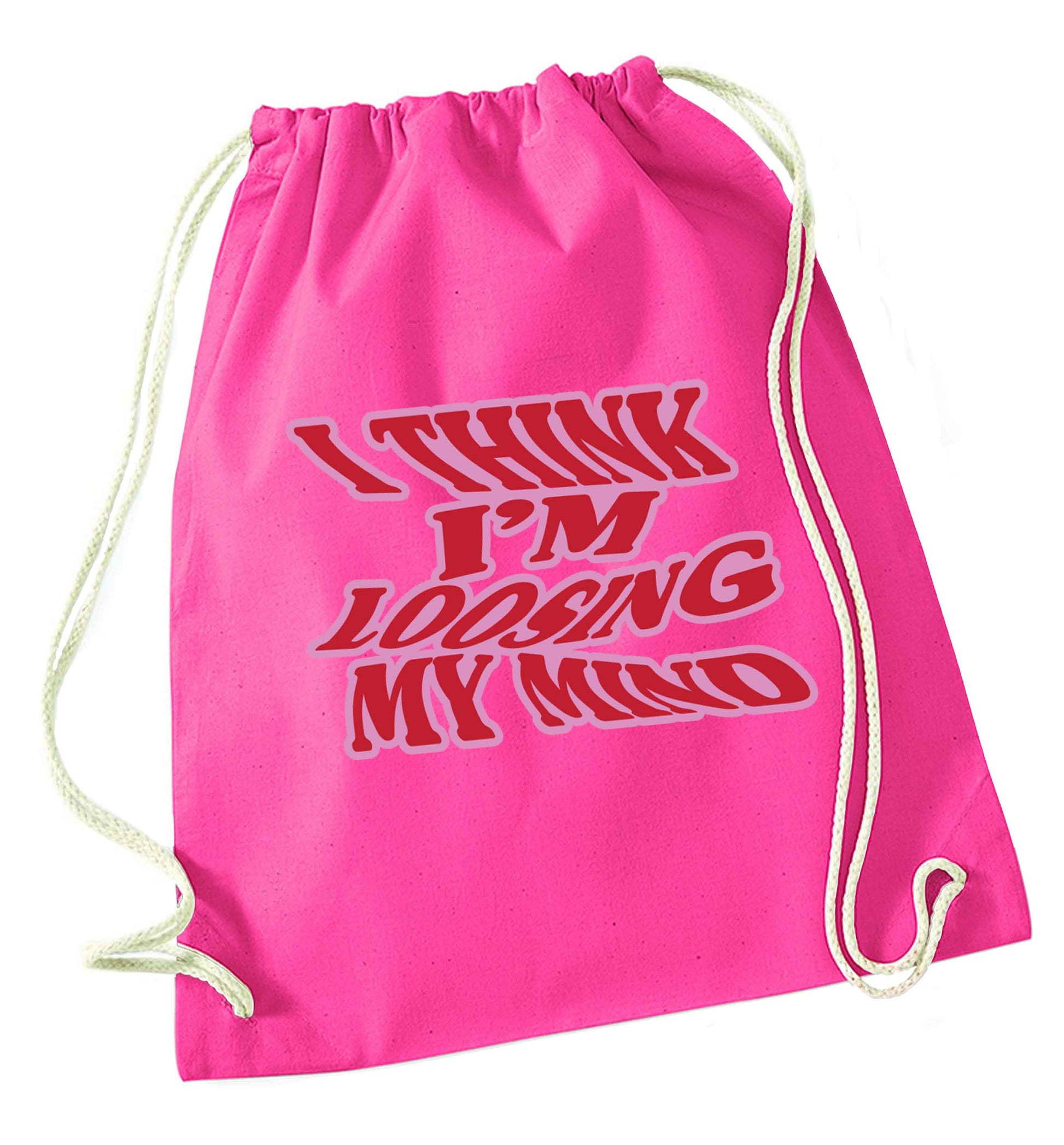 Gen Z funny viral meme  pink drawstring bag
