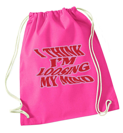 Gen Z funny viral meme  pink drawstring bag