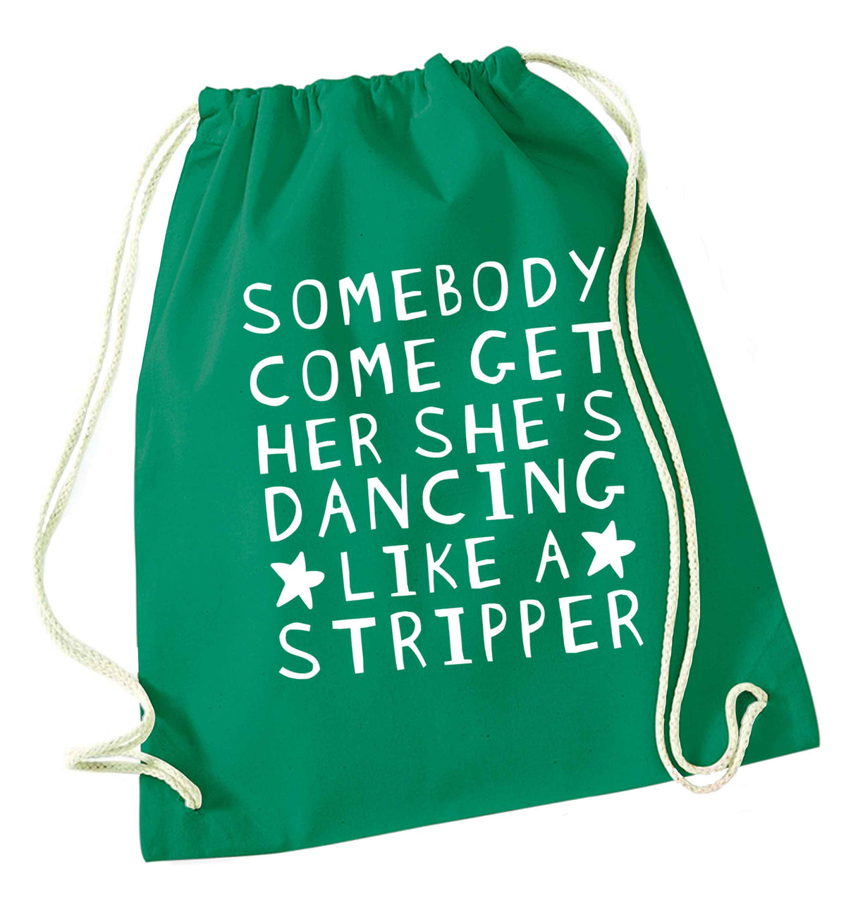 Gen Z funny viral meme  green drawstring bag