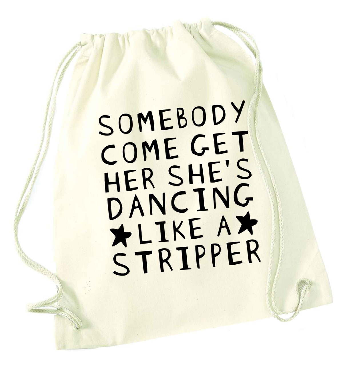 Gen Z funny viral meme  natural drawstring bag
