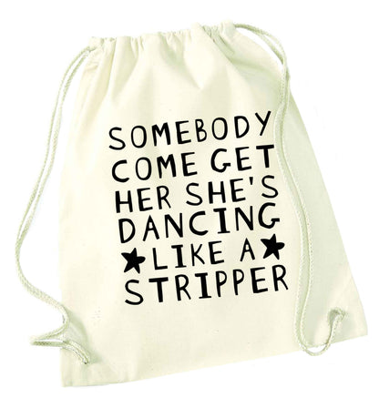 Gen Z funny viral meme  natural drawstring bag