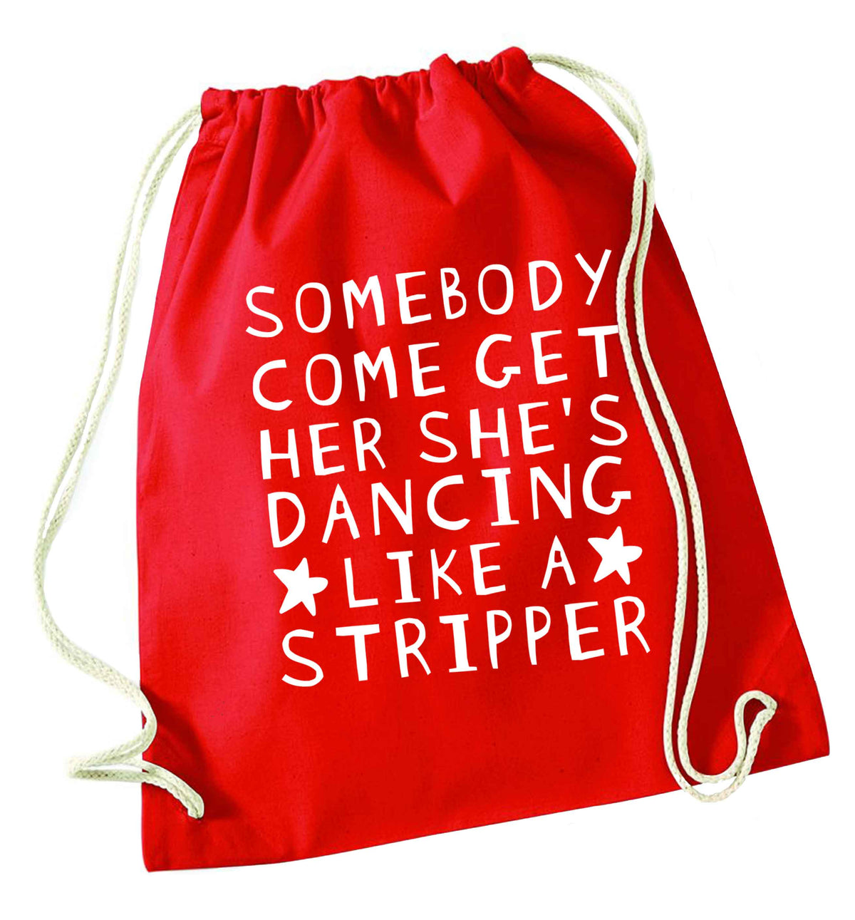 Gen Z funny viral meme  red drawstring bag 