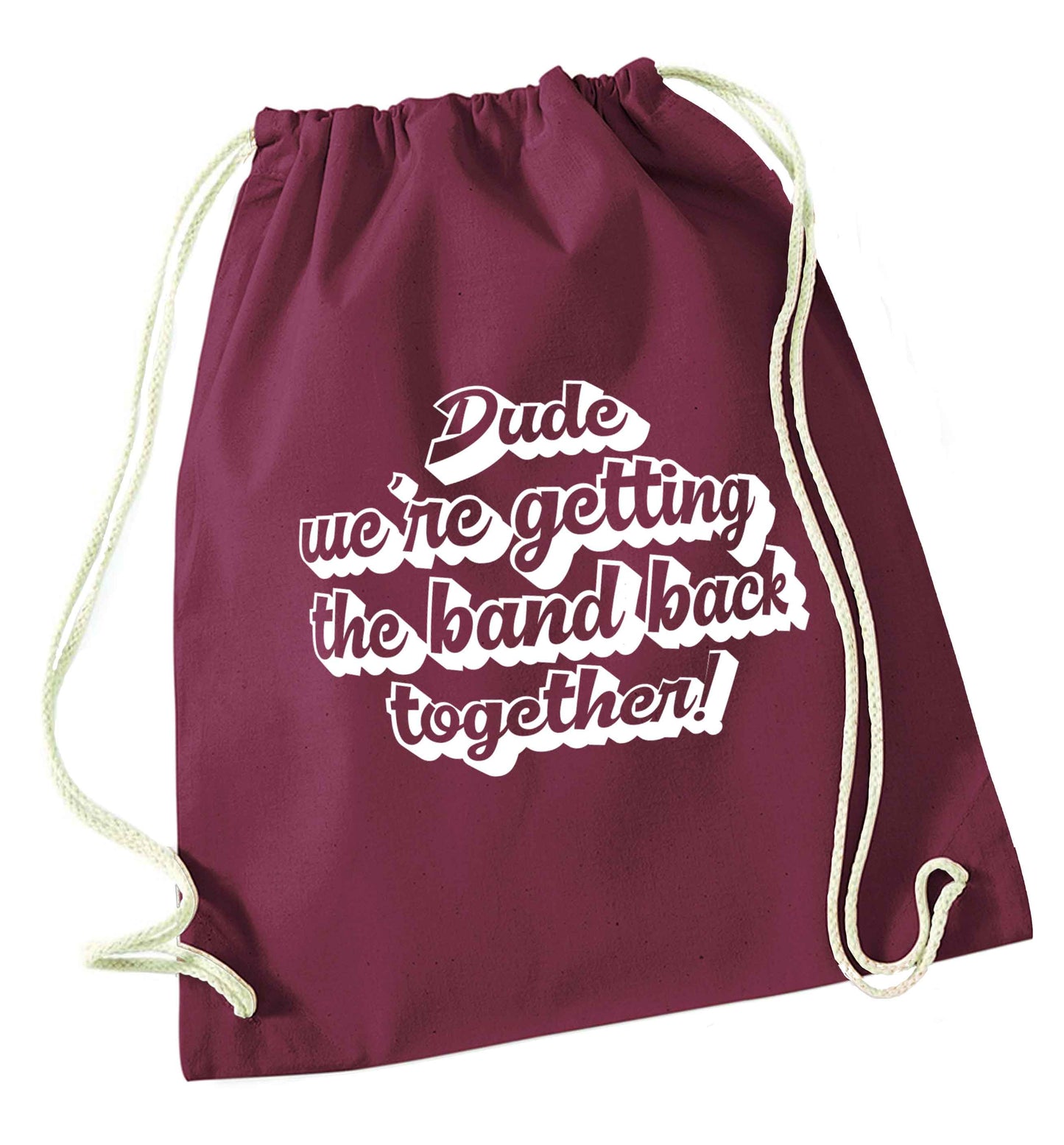 Gen Z funny viral meme  maroon drawstring bag