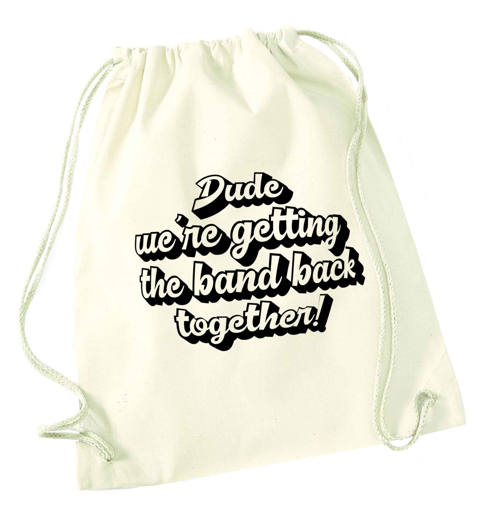 Gen Z funny viral meme  natural drawstring bag