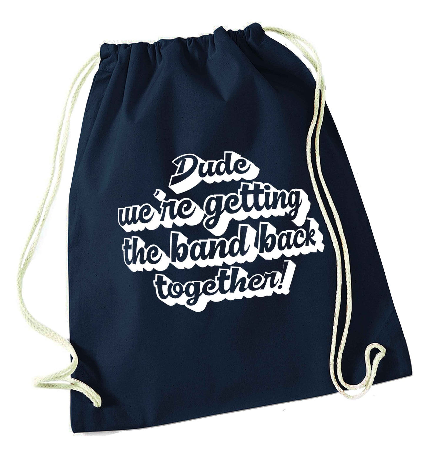 Gen Z funny viral meme  navy drawstring bag