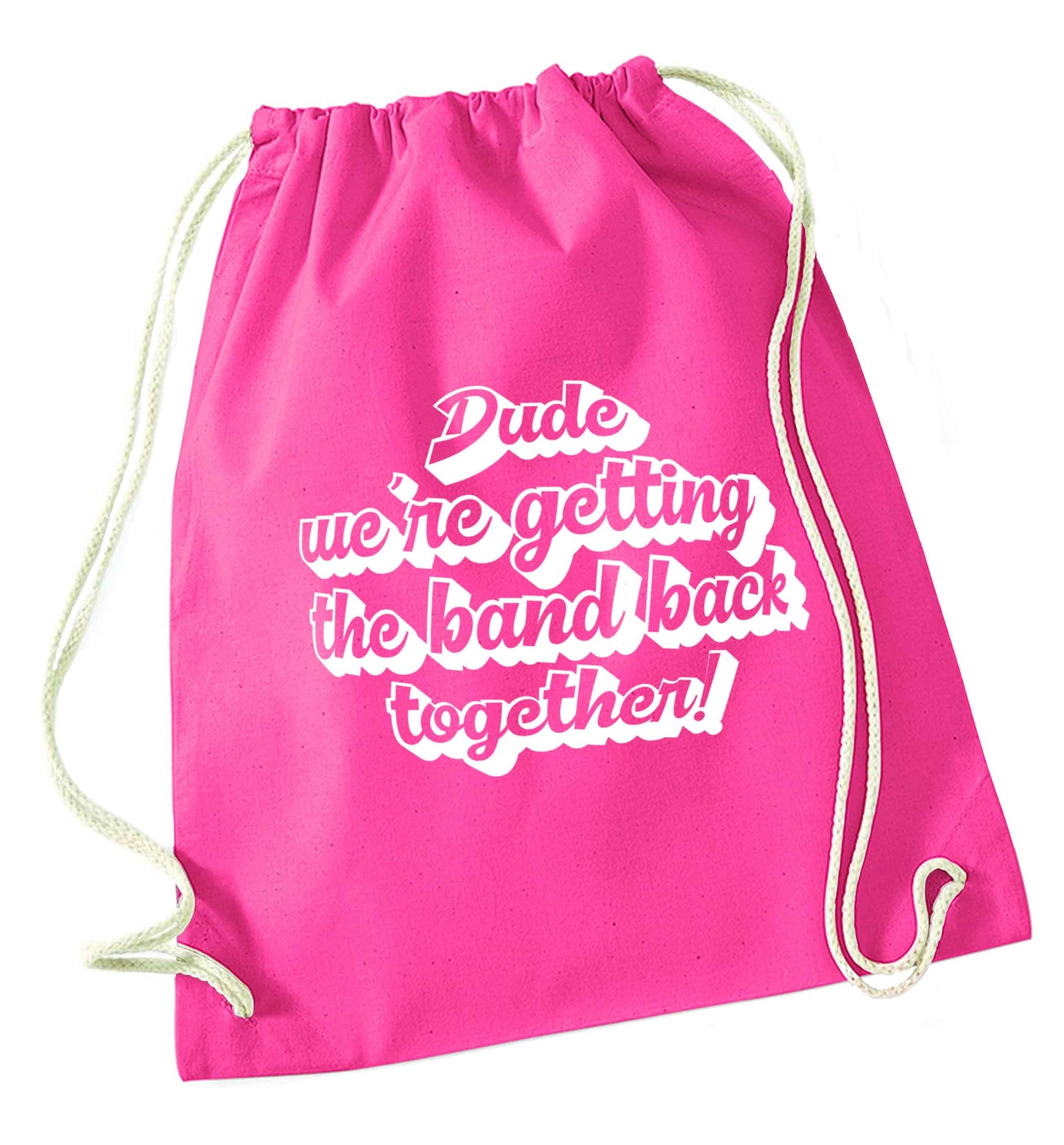 Gen Z funny viral meme  pink drawstring bag