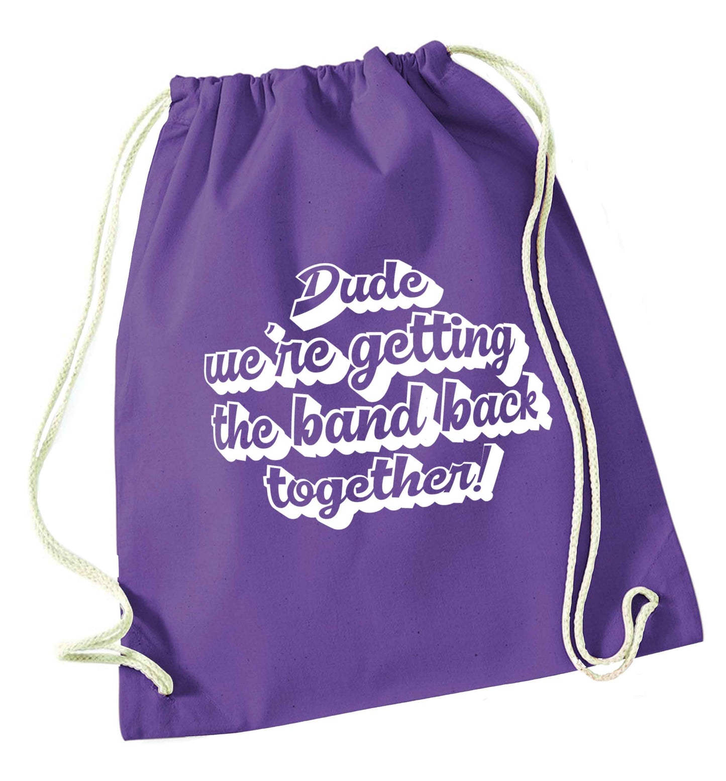 Gen Z funny viral meme  purple drawstring bag