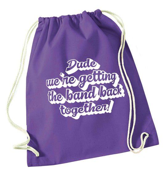 Gen Z funny viral meme  purple drawstring bag