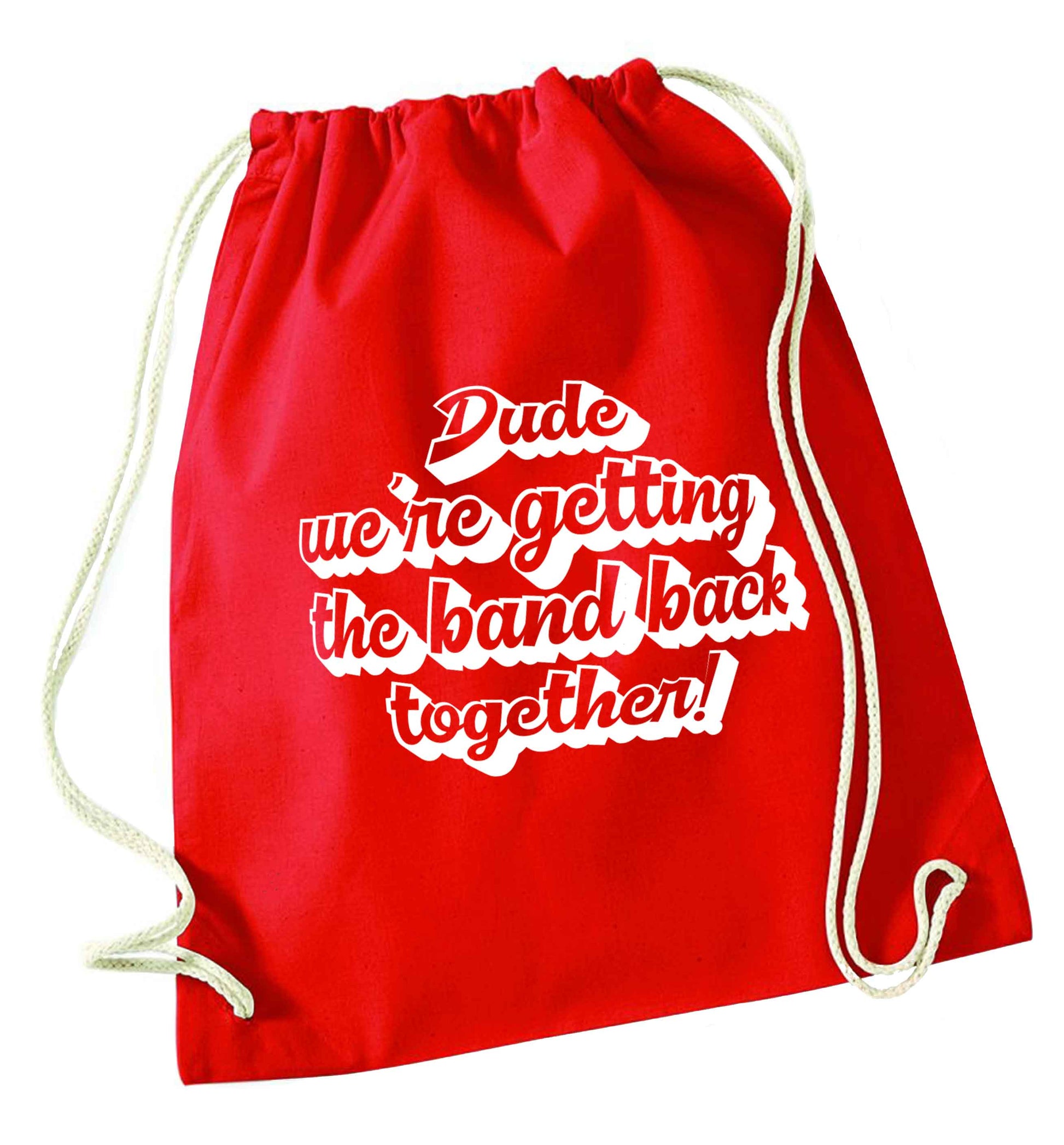 Gen Z funny viral meme  red drawstring bag 