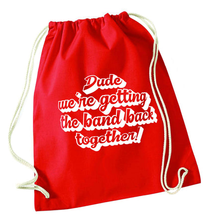 Gen Z funny viral meme  red drawstring bag 