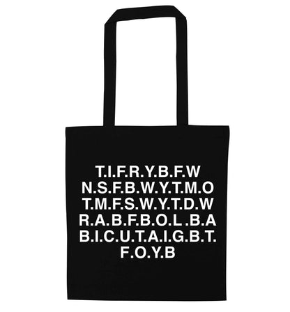 Gen Z funny viral meme  black tote bag