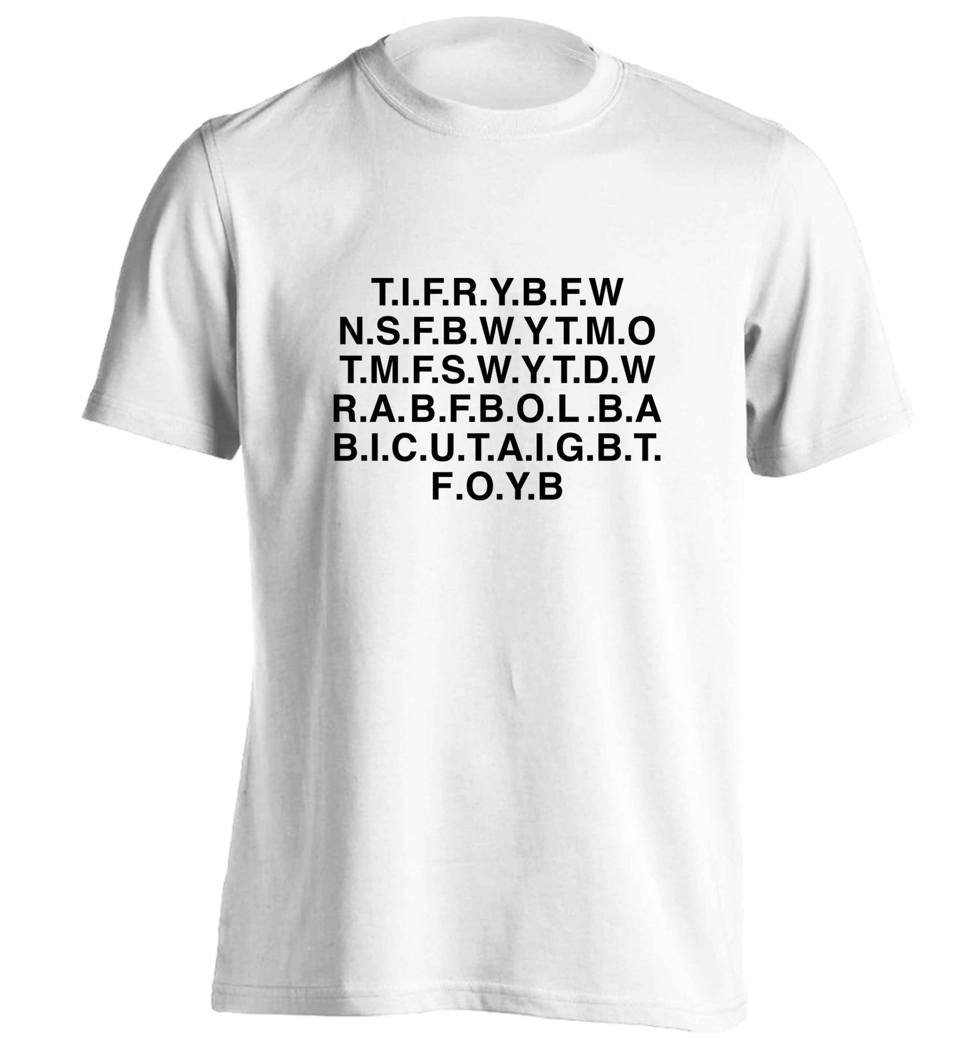 Gen Z funny viral meme  adults unisex white Tshirt 2XL