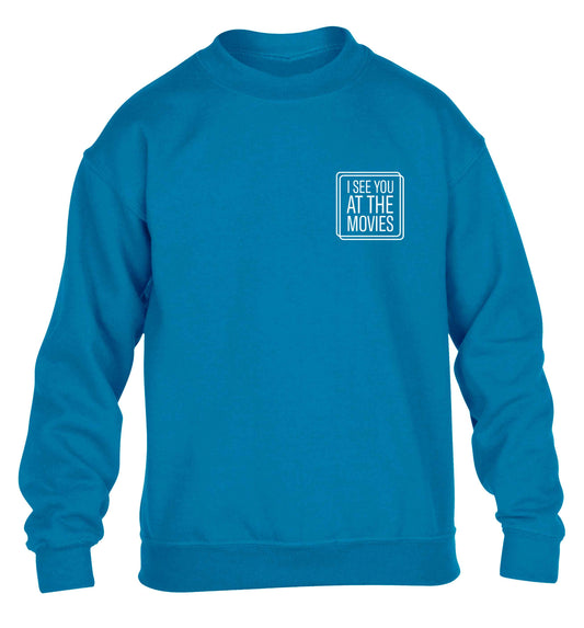 Gen Z funny viral meme  children's blue sweater 12-13 Years