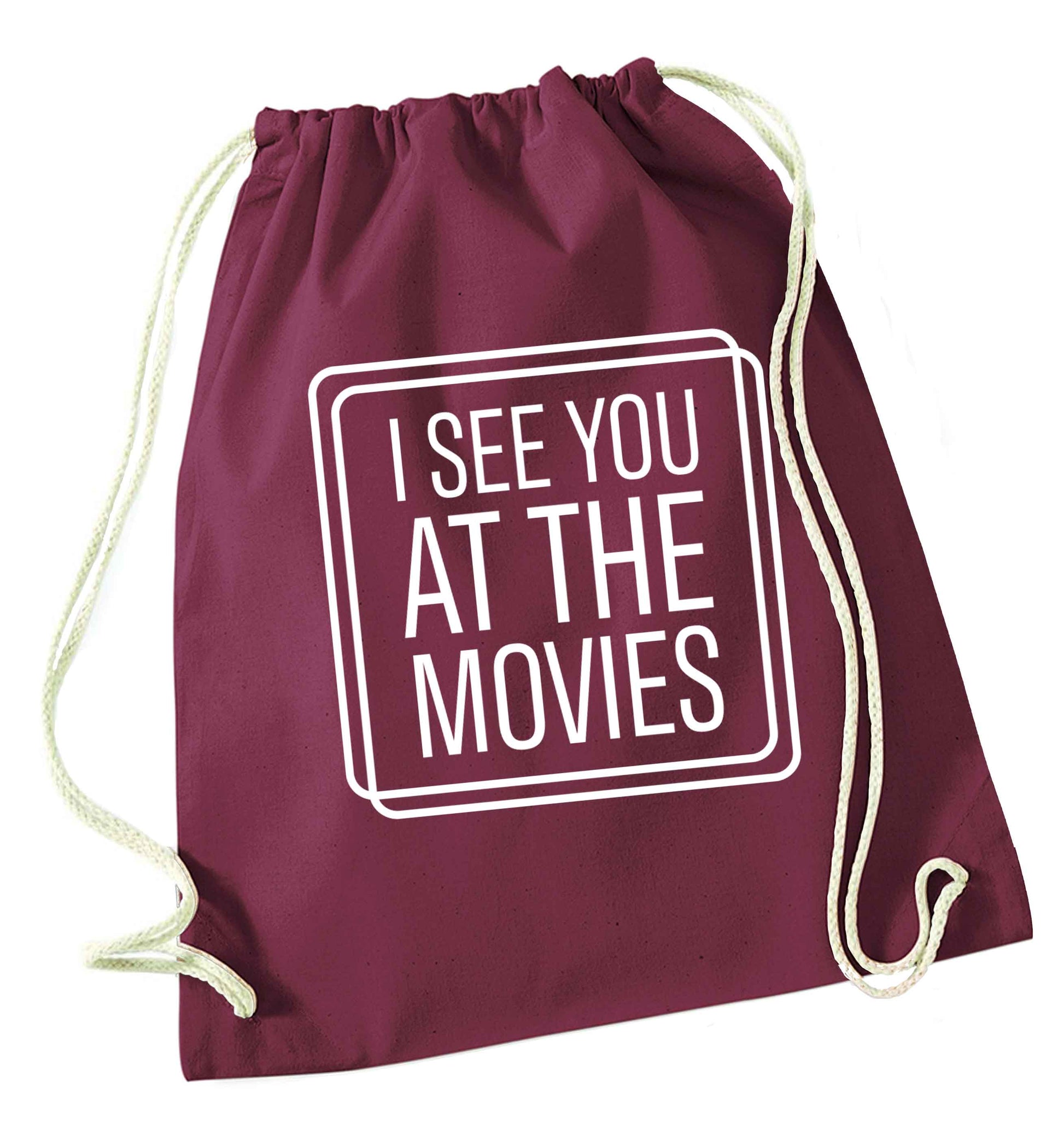 Gen Z funny viral meme  maroon drawstring bag