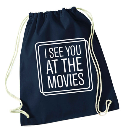 Gen Z funny viral meme  navy drawstring bag