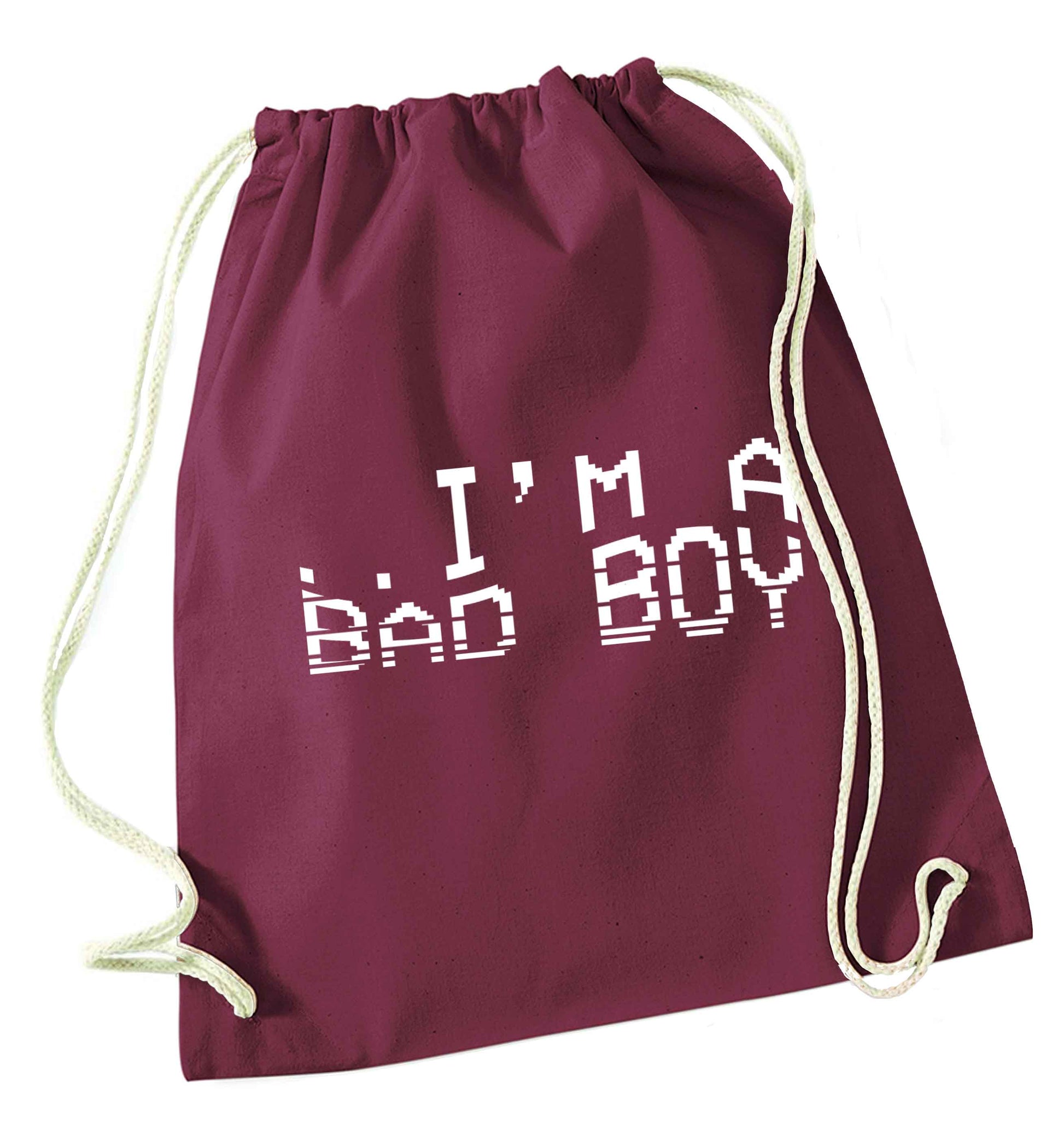 Gen Z funny viral meme  maroon drawstring bag