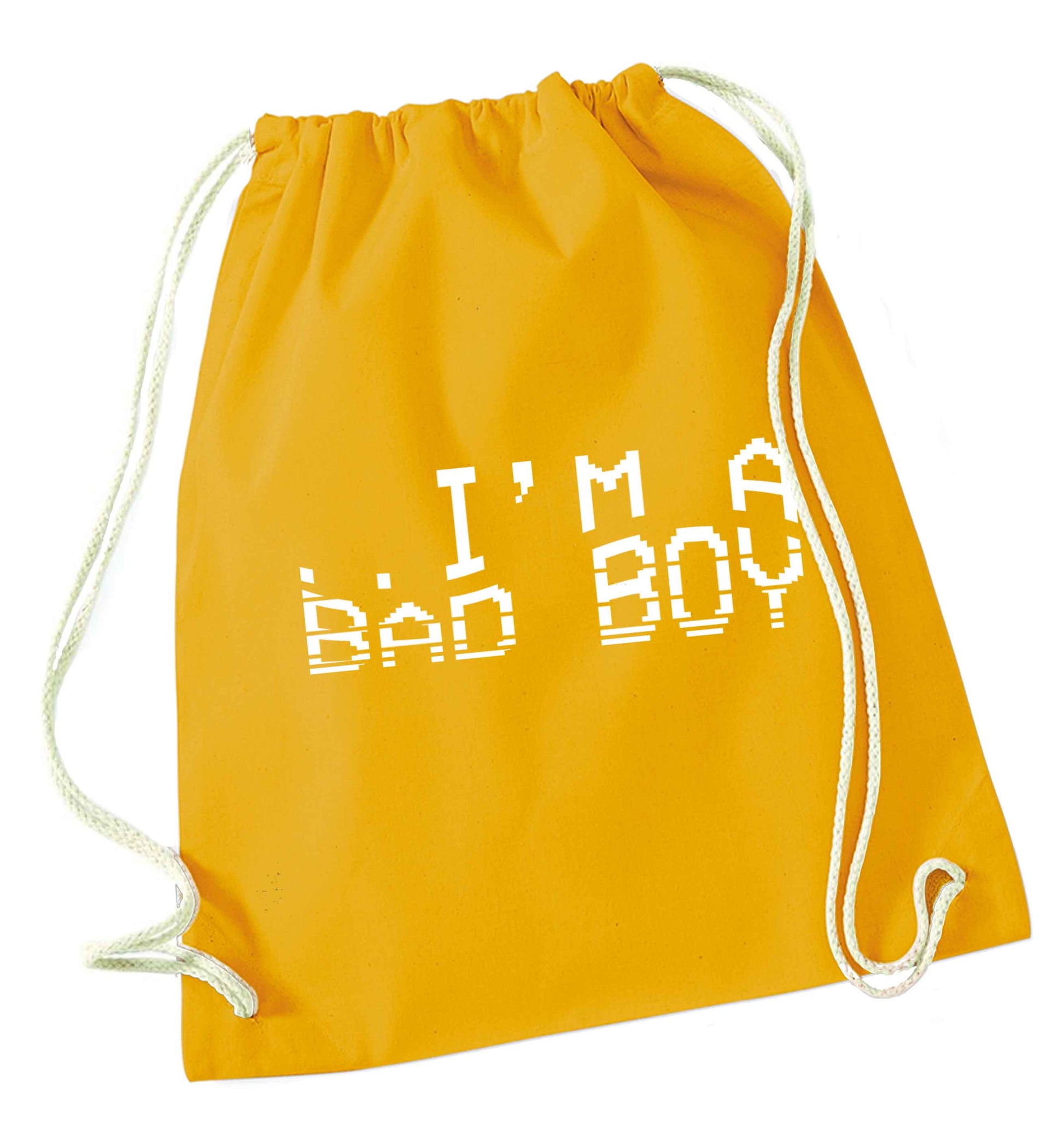 Gen Z funny viral meme  mustard drawstring bag