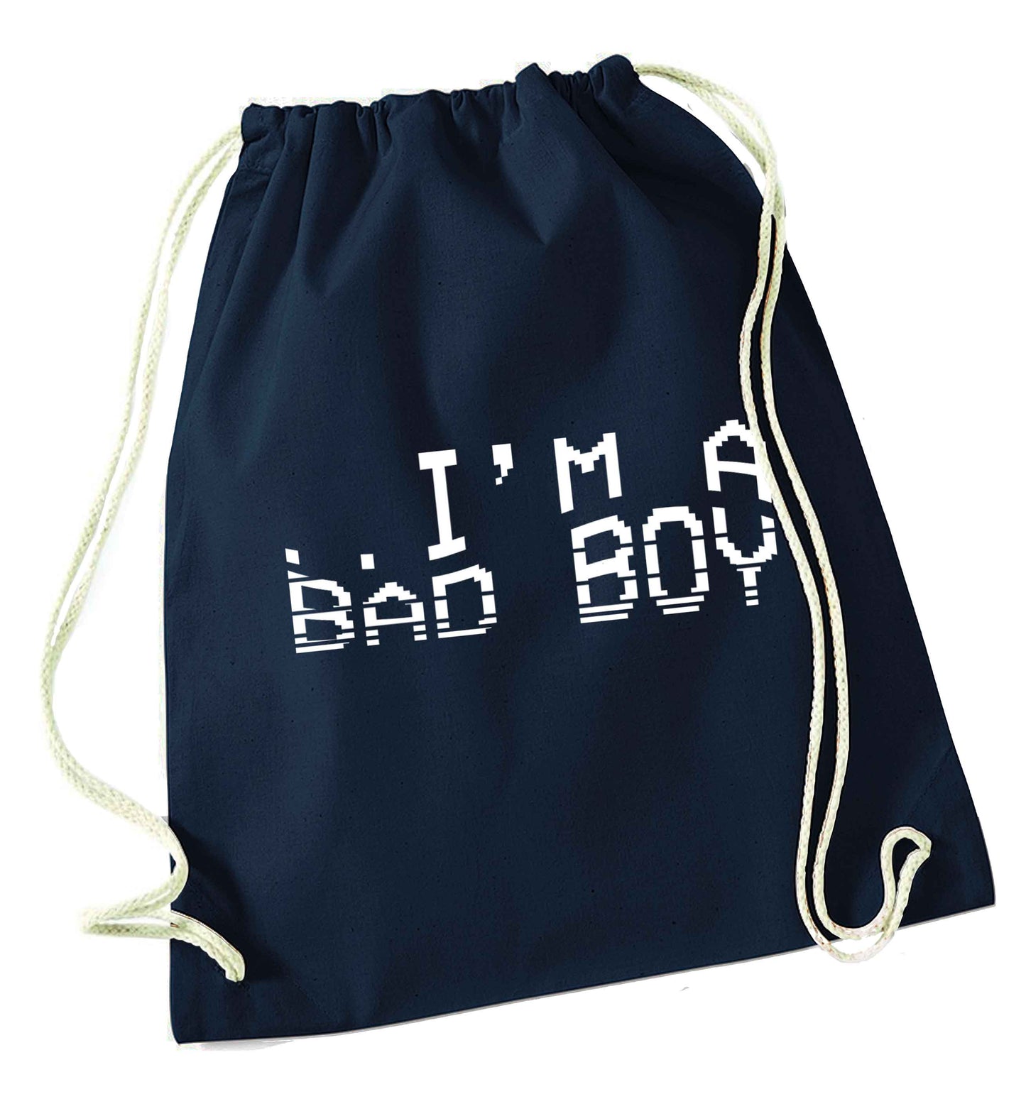 Gen Z funny viral meme  navy drawstring bag