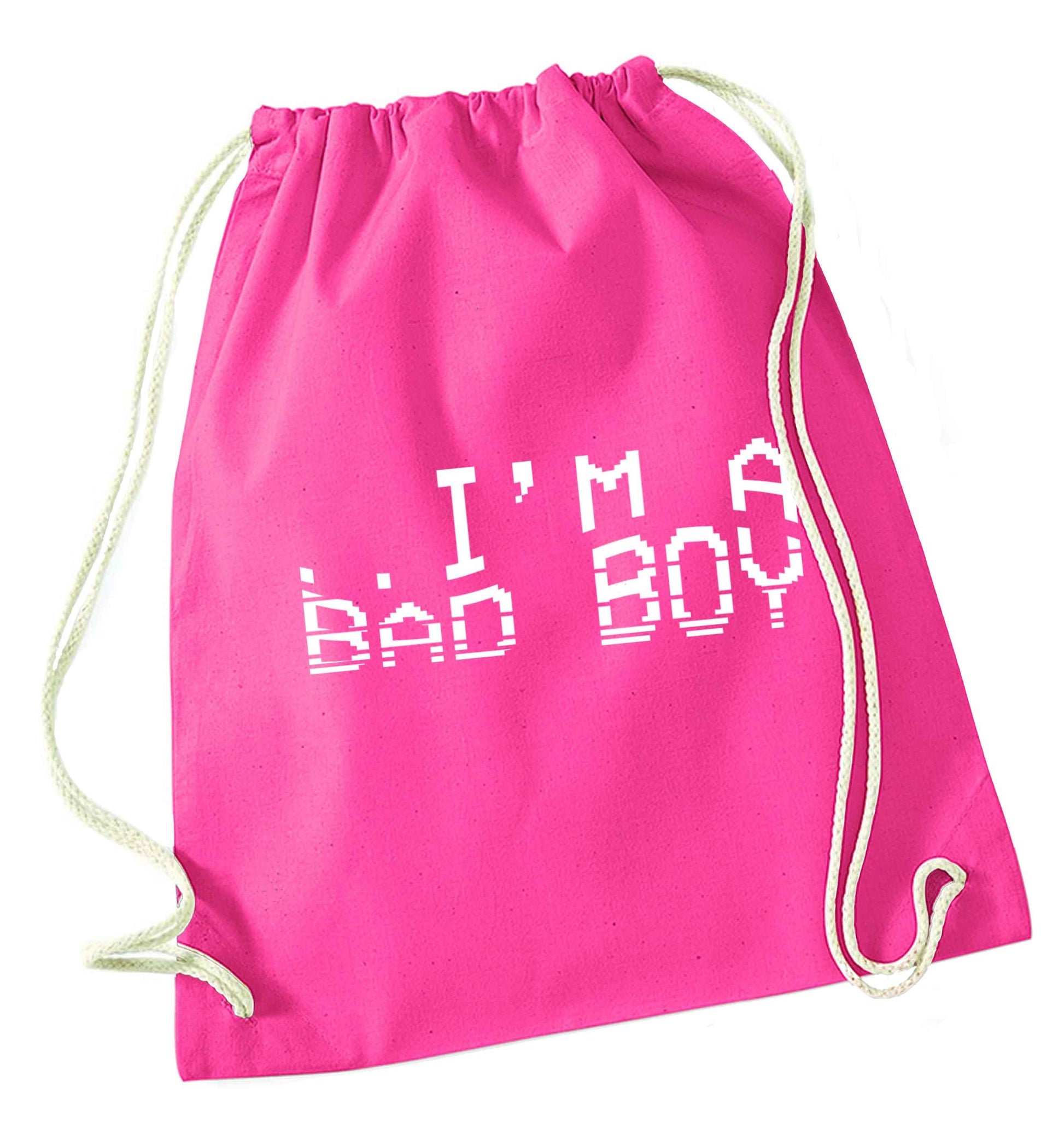 Gen Z funny viral meme  pink drawstring bag