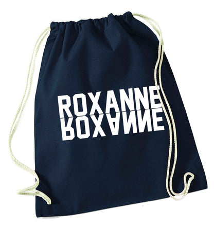 Misheard song lyrics - check!  navy drawstring bag