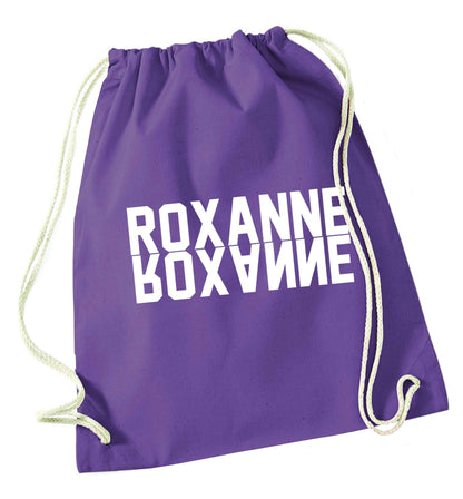 Misheard song lyrics - check!  purple drawstring bag