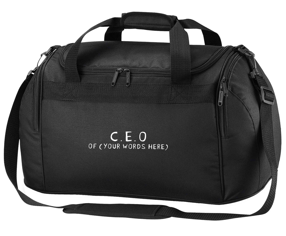 What are you president of? Personalise it here!  black holdall / duffel bag