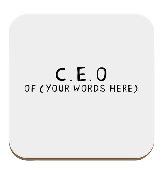 What are you president of? Personalise it here!  set of four coasters
